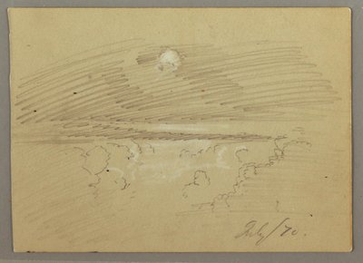 素描，多云的天空，1870 年 7 月 作者 弗雷德里克·埃德温·丘奇