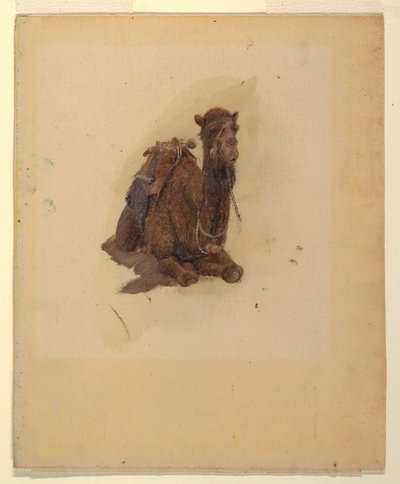 绘画，蹲伏的单峰驼，1868 年 作者 弗雷德里克·埃德温·丘奇