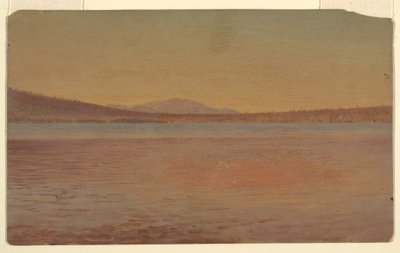 素描，从米林诺克湖远眺卡塔丁山和旅行者，1870-80 年 作者 弗雷德里克·埃德温·丘奇
