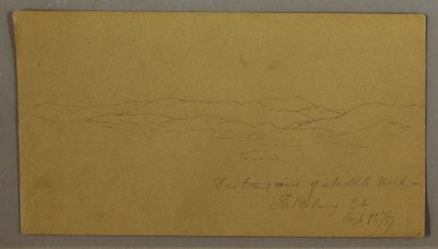 素描，缅因州马鞍峰远景，1867 年 10 月 1 日 作者 弗雷德里克·埃德温·丘奇