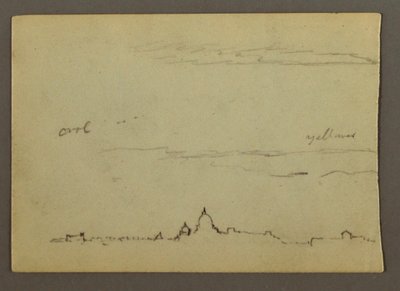 素描，圣彼得大教堂和梵蒂冈远景，意大利罗马，1869 年 1 月 作者 弗雷德里克·埃德温·丘奇