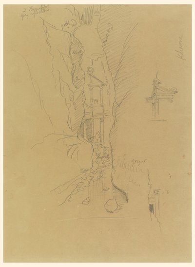 绘图，佩特拉锡克山脉的哈斯奈，1868 年 2 月下旬 作者 弗雷德里克·埃德温·丘奇