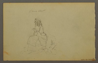 素描，草，1844 年 作者 弗雷德里克·埃德温·丘奇