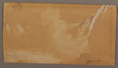 图画，从尼亚加拉河坎迪恩一侧看马蹄瀑布的大部分，可能创作于 1858 年 作者 弗雷德里克·埃德温·丘奇