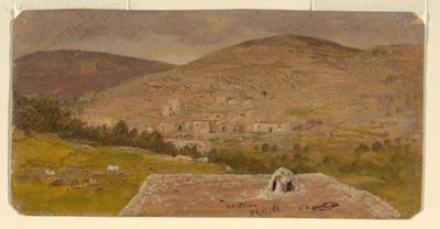 绘图，希伯伦，全景，1868 年 2 月 作者 弗雷德里克·埃德温·丘奇