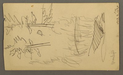 绘图，希尔山脉，可能是 1877 年 作者 弗雷德里克·埃德温·丘奇