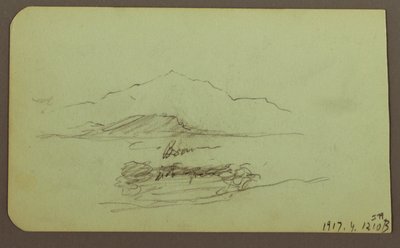 素描、山丘、牛；背面：风景，1883 年 作者 弗雷德里克·埃德温·丘奇