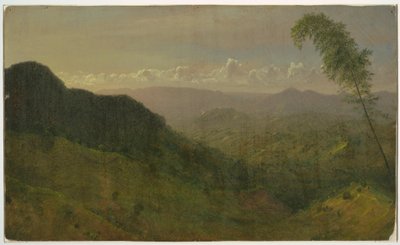 素描，丘陵风景，1865 年 作者 弗雷德里克·埃德温·丘奇