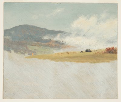 素描，丘陵风景，1865-75 年 作者 弗雷德里克·埃德温·丘奇