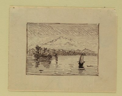 素描，想象中的风景，约 1850 年 作者 弗雷德里克·埃德温·丘奇