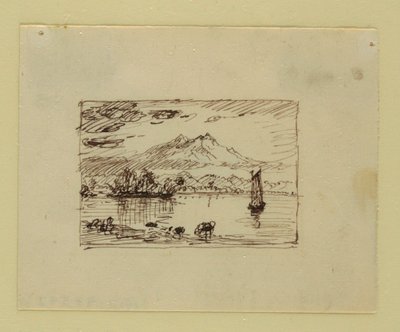素描，想象中的风景，约 1850 年 作者 弗雷德里克·埃德温·丘奇