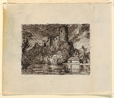 素描，带想象的风景，约 1870-73 年 作者 弗雷德里克·埃德温·丘奇