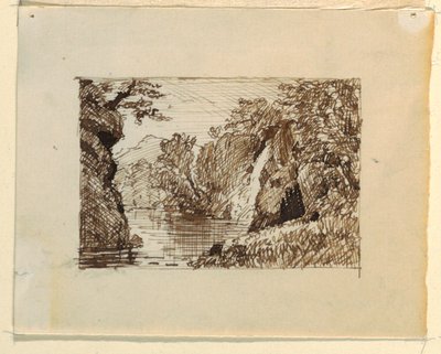 素描，带想象的风景，约 1870-73 年 作者 弗雷德里克·埃德温·丘奇