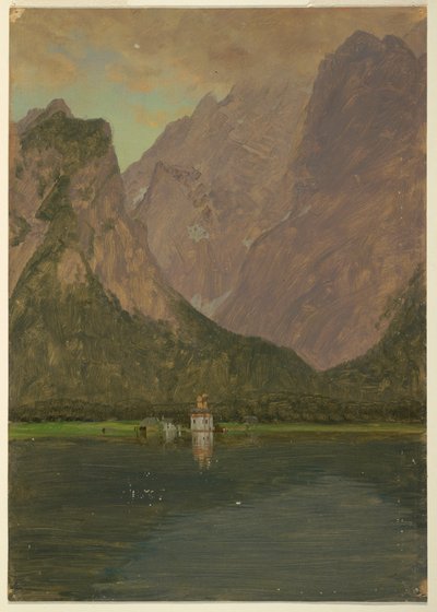 绘画，科尼湖，巴伐利亚州贝希特斯加登附近，1868 年 作者 弗雷德里克·埃德温·丘奇