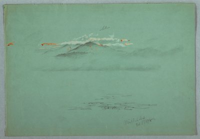 绘图，米利诺克特湖和卡塔丁山，1878 年 作者 弗雷德里克·埃德温·丘奇