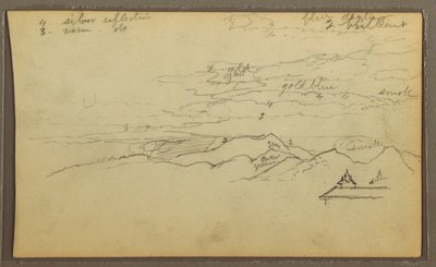 素描，风景；背面：船，植物素描，1857 年 作者 弗雷德里克·埃德温·丘奇