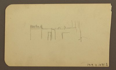 素描，风景；背面：教堂，1885 年 4 月 作者 弗雷德里克·埃德温·丘奇