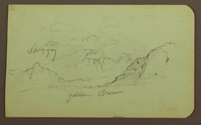 素描，风景；背面：人物，教堂，1883 年 作者 弗雷德里克·埃德温·丘奇