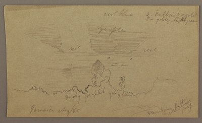 素描，风景；背面：天空，1865 年 8 月 作者 弗雷德里克·埃德温·丘奇