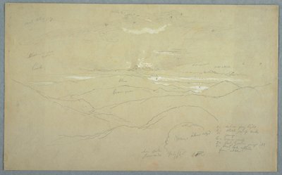 素描，夕阳下的风景，牙买加，1865 年 7 月 作者 弗雷德里克·埃德温·丘奇