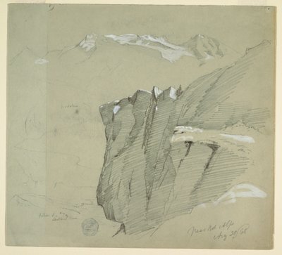 素描，伯尔尼阿尔卑斯山风景，1868 年 8 月 28 日 作者 弗雷德里克·埃德温·丘奇
