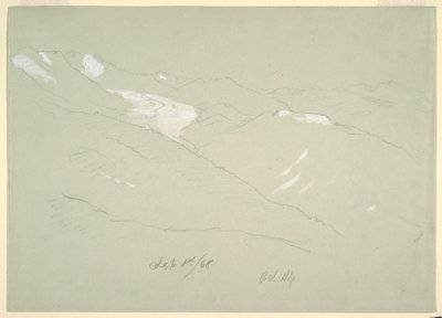 素描，伯尔尼高原风景，瑞士贝尔阿尔普附近，1868 年 9 月 作者 弗雷德里克·埃德温·丘奇