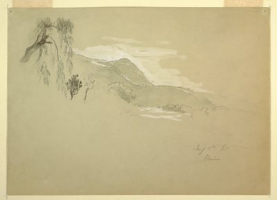 素描，墨西哥惠诺附近的风景，1885 年 1 月 8 日 作者 弗雷德里克·埃德温·丘奇