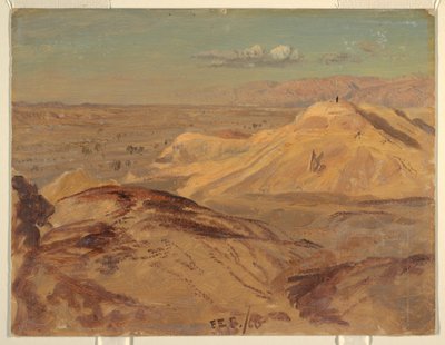 素描，佩特拉附近的风景，1868 年 2 月 作者 弗雷德里克·埃德温·丘奇