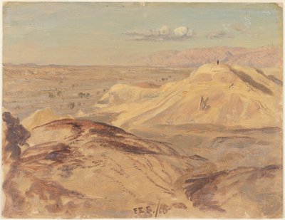 素描，佩特拉附近的风景，1868 年 2 月 作者 弗雷德里克·埃德温·丘奇