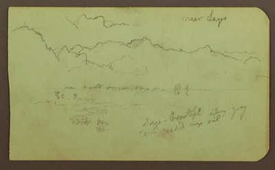 素描，风景 "拉各斯附近"；背面：风景，1883 年 作者 弗雷德里克·埃德温·丘奇