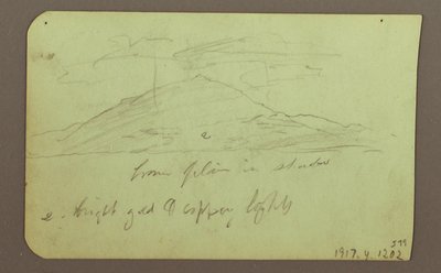 素描，有云的风景；背面：山，1883 年 作者 弗雷德里克·埃德温·丘奇