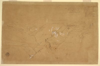 素描，哥伦比亚普雷塞山风景，1853年8月6日 作者 弗雷德里克·埃德温·丘奇