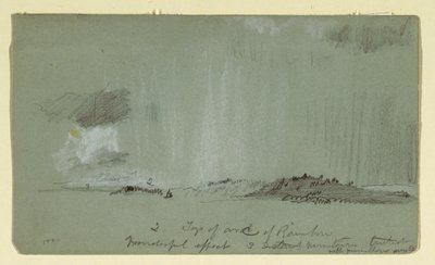 素描，雨中风景，1860 年 作者 弗雷德里克·埃德温·丘奇