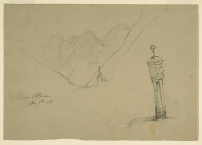 素描，戈林和阿普滕瑙之间的风景，1868 年 8 月 5 日 作者 弗雷德里克·埃德温·丘奇