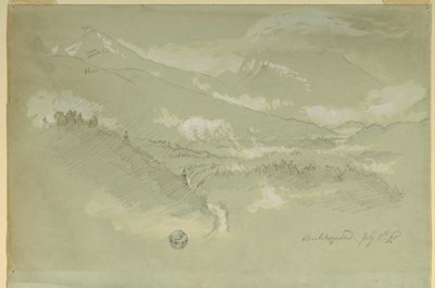素描，风景，贝希特斯加登附近，1868 年 作者 弗雷德里克·埃德温·丘奇