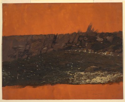 素描，缅因州海岸，约 1850 年 作者 弗雷德里克·埃德温·丘奇