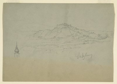 素描，山区小镇的图案，1868 年 作者 弗雷德里克·埃德温·丘奇
