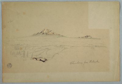 素描，钦博拉索山，从厄瓜多尔里奥班巴远眺，1857 年 7 月 作者 弗雷德里克·埃德温·丘奇