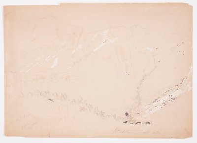 绘图，卡塔丁山，从南面看，1852 年 8 月 作者 弗雷德里克·埃德温·丘奇