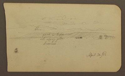 素描，山景，人物；背面：风景，1885 年 4 月 30 日 作者 弗雷德里克·埃德温·丘奇