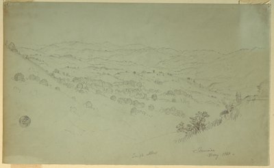 素描，山区风景，牙买加，1865 年 作者 弗雷德里克·埃德温·丘奇