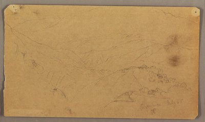 素描，山景，牙买加，西印度群岛，1865 年 7 月 作者 弗雷德里克·埃德温·丘奇