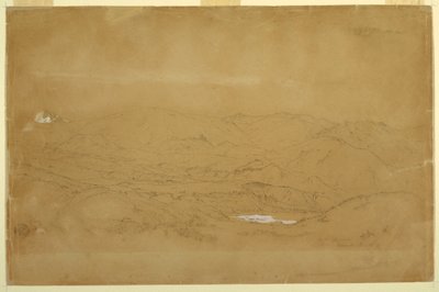 素描，厄瓜多尔瓜诺霍和瓜兰达附近的山景，1857 年 6 月 10 日 作者 弗雷德里克·埃德温·丘奇