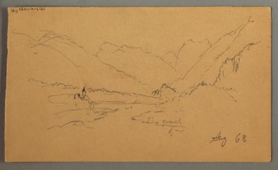 素描，山峰，1868 年 作者 弗雷德里克·埃德温·丘奇