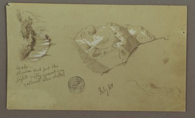 素描，山峰，河流，1868 年 7 月 作者 弗雷德里克·埃德温·丘奇
