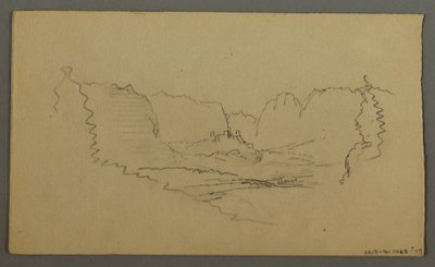素描，山峰，路边神龛，1868 年 8 月 作者 弗雷德里克·埃德温·丘奇