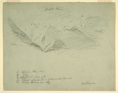 绘画，巴伐利亚贝希特斯加登附近的山峰，1868 年 6-7 月 作者 弗雷德里克·埃德温·丘奇