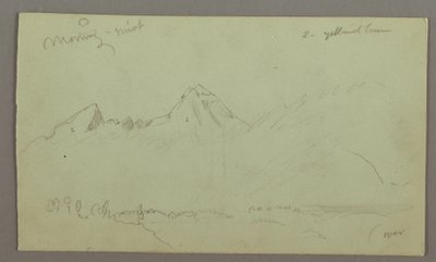 绘画，山峰，可能创作于 1868 年 作者 弗雷德里克·埃德温·丘奇