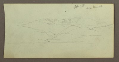 素描，山脉，1868 年 2 月 作者 弗雷德里克·埃德温·丘奇