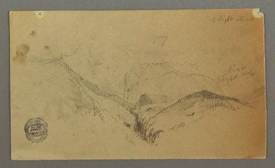 素描，山岳研究，可能创作于 1868 年 作者 弗雷德里克·埃德温·丘奇